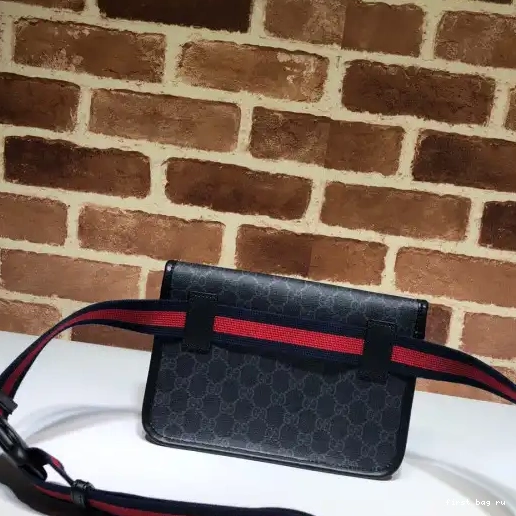 First bag ru GUCCI bag Black GG belt 0217