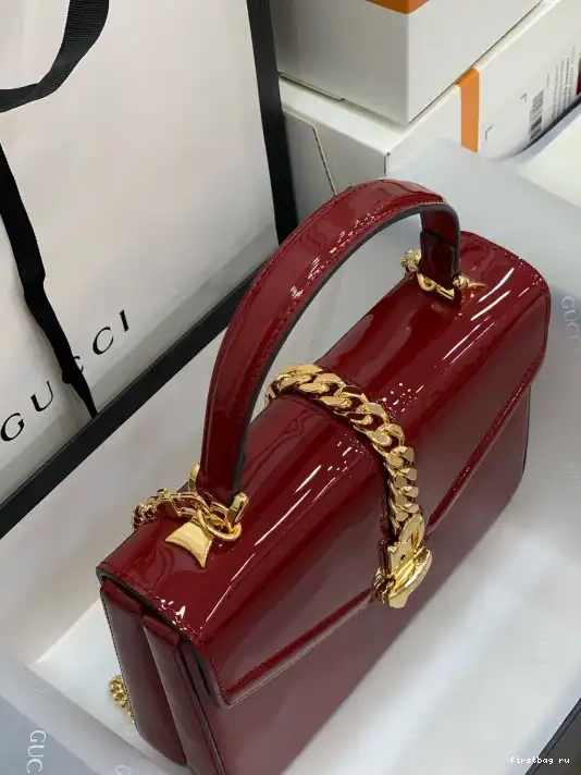 Firstbag ru MINI TOP BAG GUCCI PATENT 1969 HANDLE LEATHER Sylvie 0212