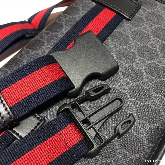 First bag ru GUCCI bag Black GG belt 0217