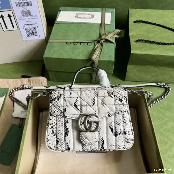 First bag ru handle mini Marmont top GG GUCCI python bag 0216