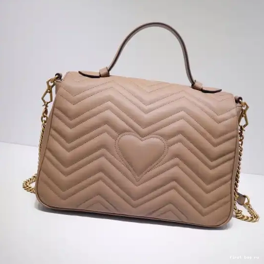 First bag ru Gucci medium top handle bag GG Marmont 0219