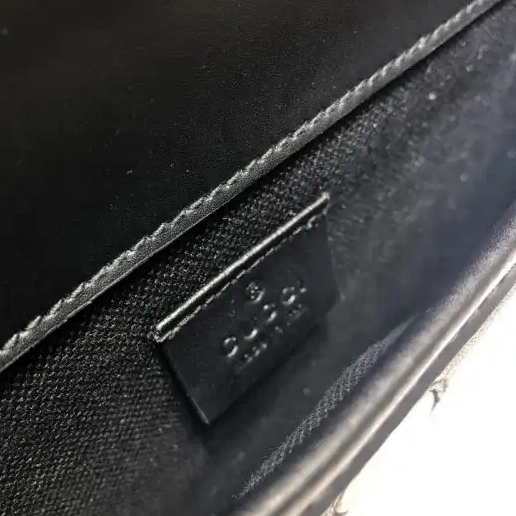 First bag ru GUCCI bag Black GG belt 0217