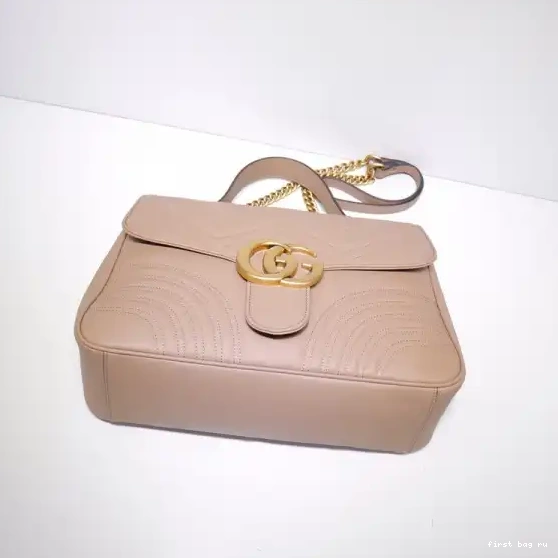 First bag ru Gucci medium top handle bag GG Marmont 0219