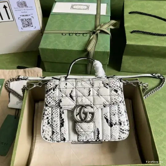 First bag ru handle mini Marmont top GG GUCCI python bag 0216