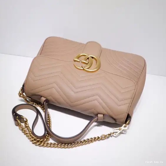 First bag ru Gucci medium top handle bag GG Marmont 0219