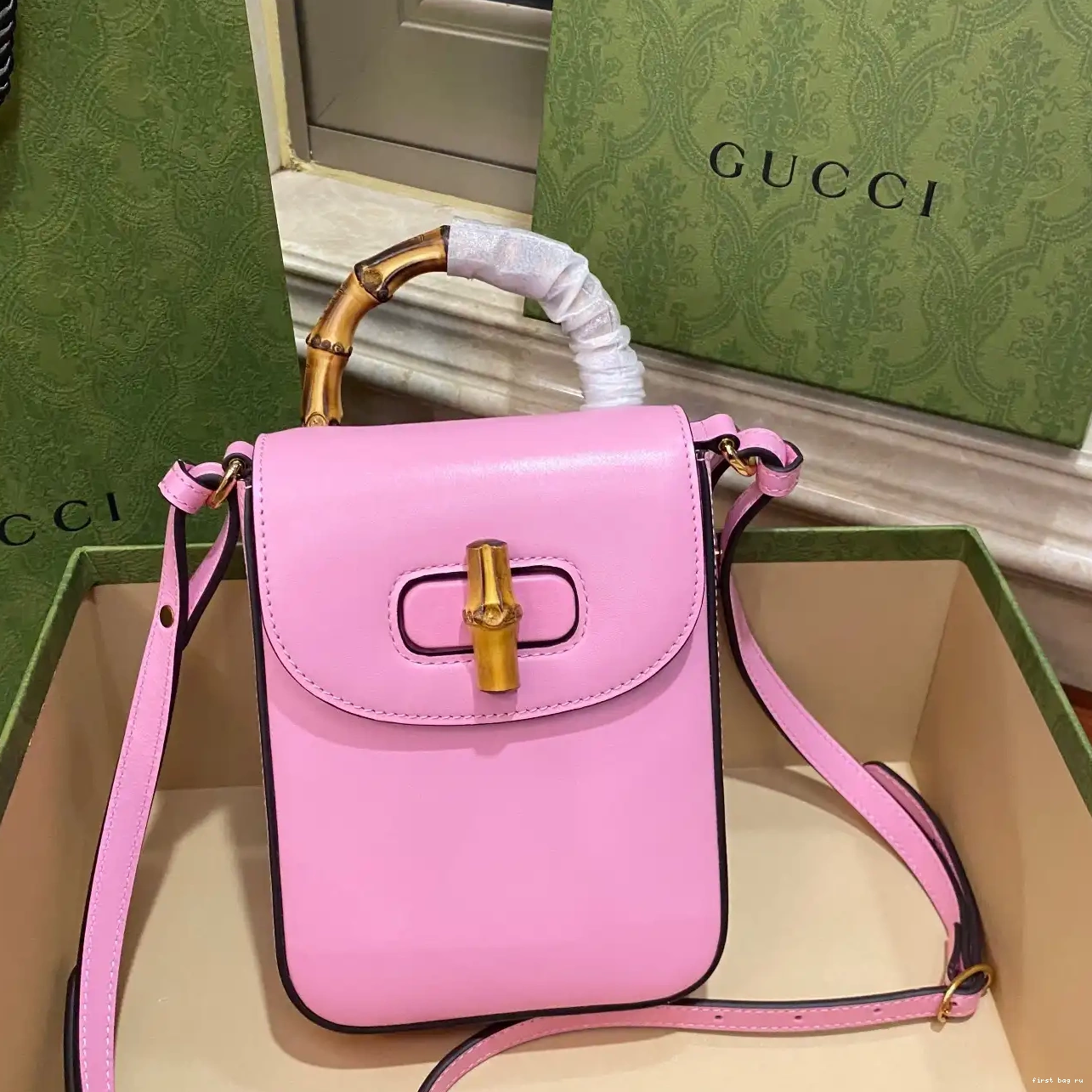 First bag ru Gucci mini handbag Bamboo 0223