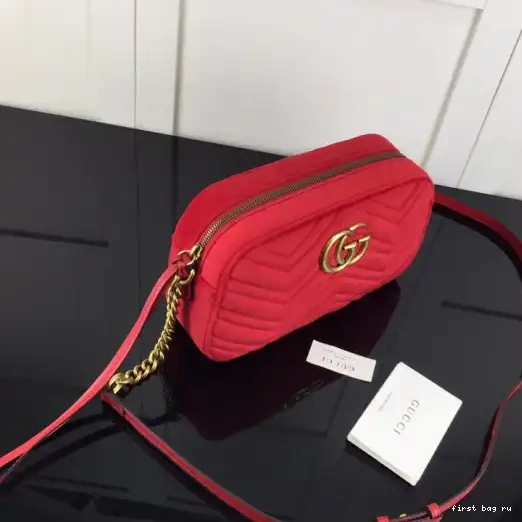 First bag ru small shoulder GG velvet bag Marmont Gucci 0301