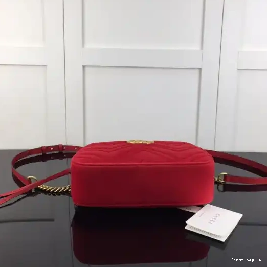 First bag ru small shoulder GG velvet bag Marmont Gucci 0301