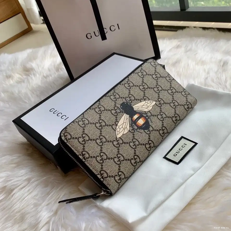 Firstbag ru Bee print GUCCI GG around wallet zip 0318