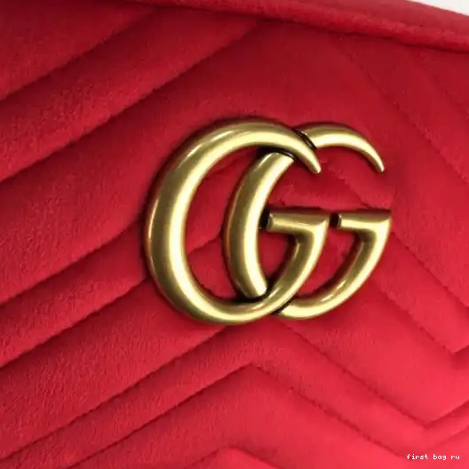 First bag ru small shoulder GG velvet bag Marmont Gucci 0301