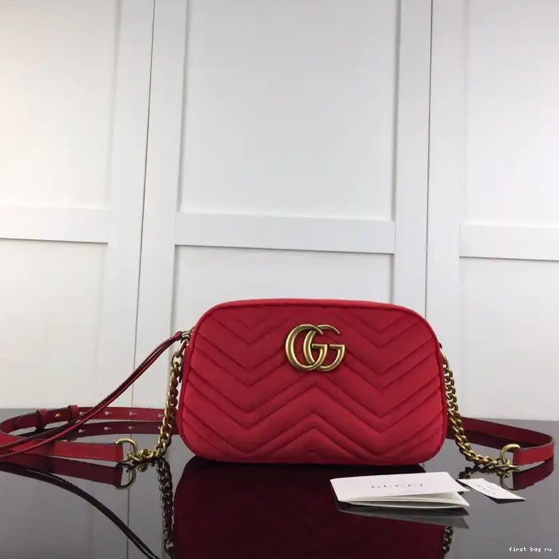 First bag ru small shoulder GG velvet bag Marmont Gucci 0301