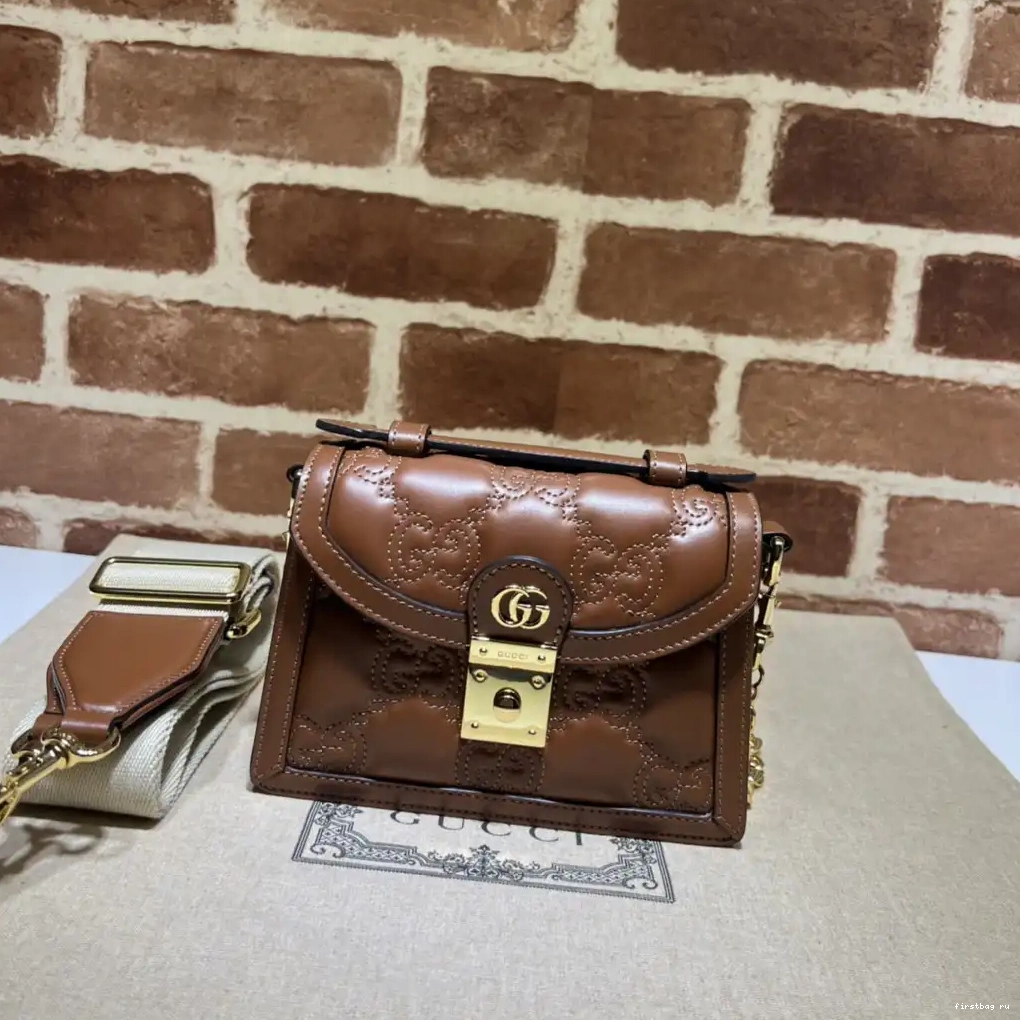 BAG MATELASSÉ HANDLE SMALL GG GUCCI TOP 0308